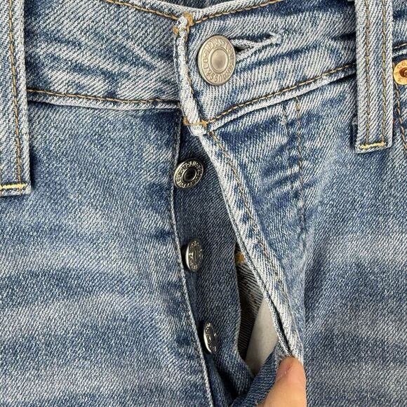 Levi’s Ribcage Straight Ankle Blue Jeans Button Fly Women’s Size 28x27 - Picture 4 of 7